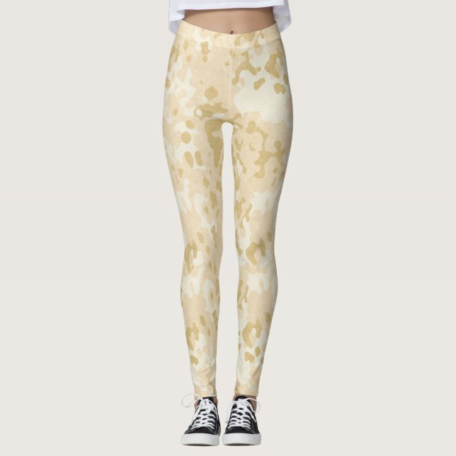 Gold camouflage Glitter Leggings (Front)