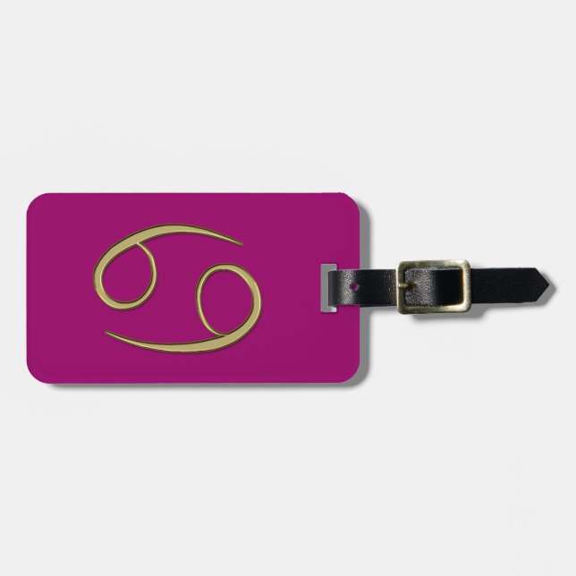 gold cancer luggage tag (Front Horizontal)