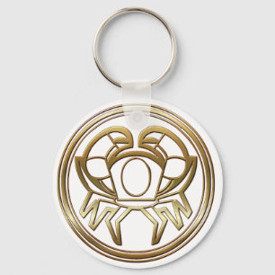 Gold Cancer Zodiac Crab Astrology Sign Key Ring