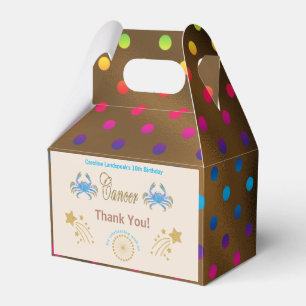 Gold Cancer Zodiac multicolored confetti Favour Box