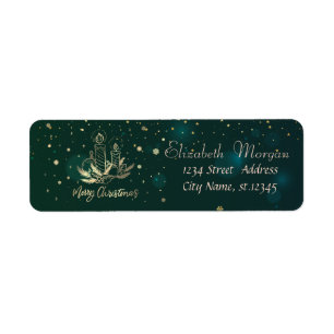 Gold Candle,Balls,Pine Tree Branches Green