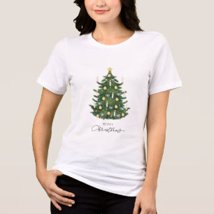 Gold Candle-Topped Tree Tri-Blend Shirt