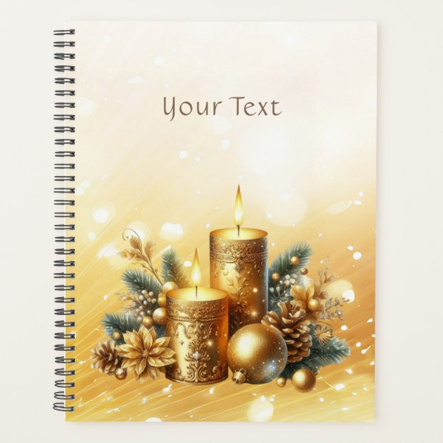 Gold Candles Christmas Holiday Planner (Front)