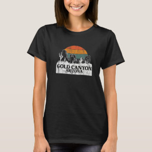 Gold Canyon AZ Arizona Vintage sunset cactus mount T-Shirt