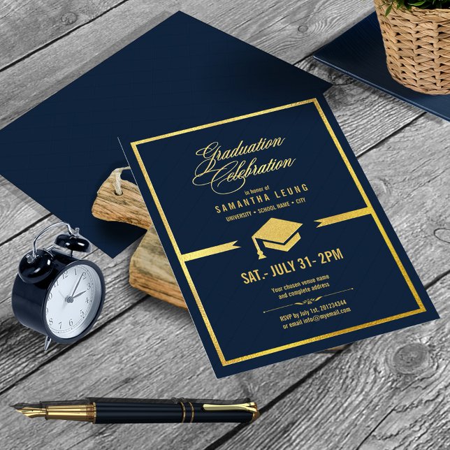 Gold Cap Graduation Navy Blue ID834 (Creator Uploaded)