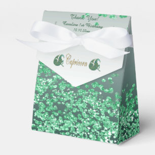 Gold Capricorn & Green Glitter Birthday Favour Box