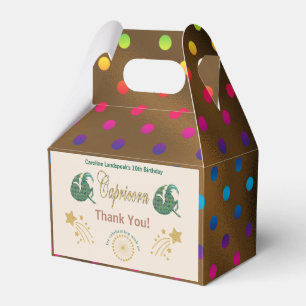 Gold Capricorn Zodiac multicolored confetti Favour Box