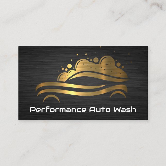 Gold Car Auto Wash and Detailing Business Card (Front)