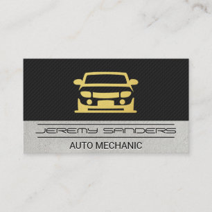 Gold Car Icon Business Card