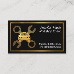 Gold Car Spanner Set Mechanical Repair Business Card