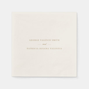 Gold Caramel Formal Calligraphy Elegant Wedding Napkin