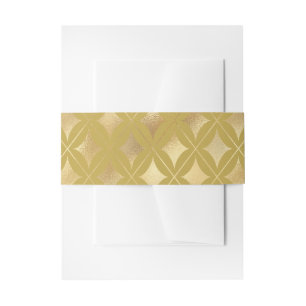 Gold Carnival Harlequin Diamonds Invitation Belly Band