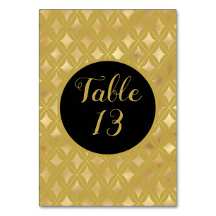 Gold Carnival Harlequin Diamonds Table Number