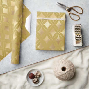 Gold Carnival Harlequin Pattern Wrapping Paper