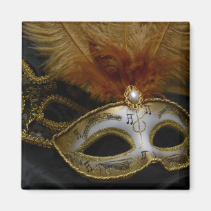 Gold Carnival Venetian Mask Masquerade Magnet
