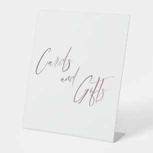 Gold Casual Handwriting Cards & Gifts Pedestal Sig Sign