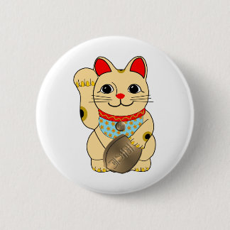 Gold Cat 6 Cm Round Badge