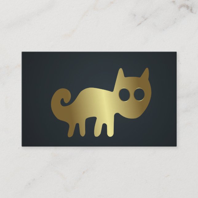 Gold Cat Logo Business Card (Front)