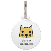 Gold Cat, Personalized Pet Details & QR Code