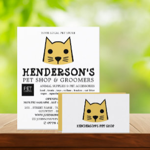 Gold Cat, Pet Store & Groomers Business Card
