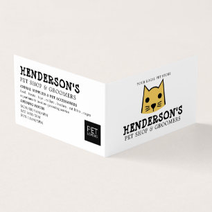 Gold Cat, Pet Store & Groomers Detailed Business Card