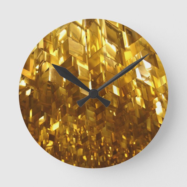 Gold Ceiling Abstract Art Round Clock (Front)