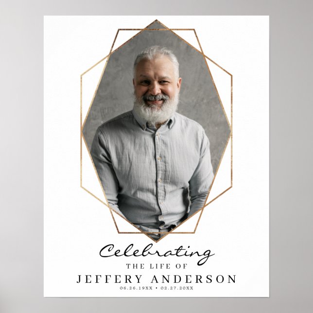 Gold Celebration of Life Funeral Welcome Sign (Front)