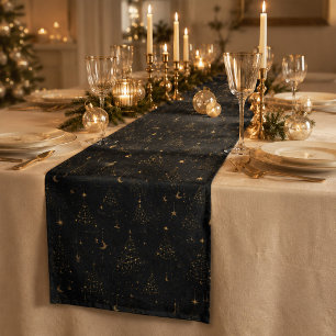Gold Celestial Christmas Tree Table Runner
