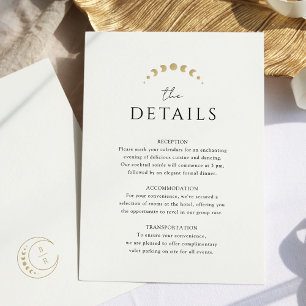 Gold Celestial Moon Wedding Enclosure Card