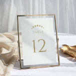 Gold Celestial Moon Wedding Table Number<br><div class="desc">Guide your guests with the "Gold Celestial Moon Wedding Table Numbers." Against a clean white background,  the golden celestial elements. Moon phases subtly integrated into the design symbolise the progression of tables,  creating a celestial journey for your guests.</div>