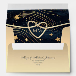 Gold Celestial Wedding Envelope