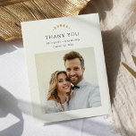 Gold Celestial Wedding Thank You Card<br><div class="desc">Express your gratitude with the captivating "Gold Celestial Thank You Cards." Against a pristine white background, these cards radiate a clean and minimalist charm. The golden crescent moon and a customisable photo of the couple, takes centre stage, symbolising gratitude and casting a celestial glow that mirrors the magic of your...</div>