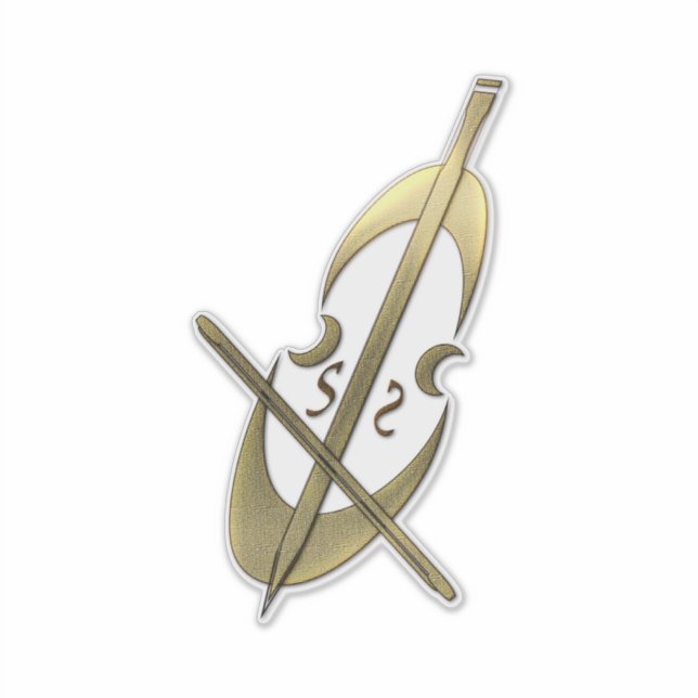 Gold Cello Violin Sticker (Front)