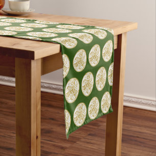 Gold Celtic Dog Trio Pattern Short Table Runner