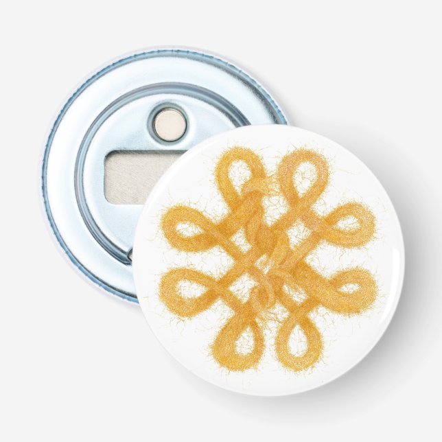 GOLD CELTIC KNOT Button Bottle Opener (Front)