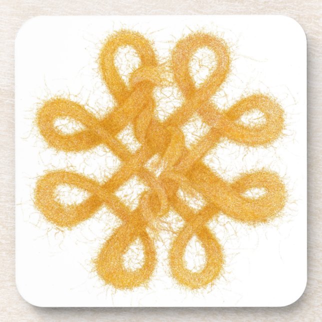 GOLD CELTIC KNOT Hard Plastic Coasters (Front)
