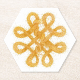 GOLD CELTIC KNOT Hexagon Paper Coasters