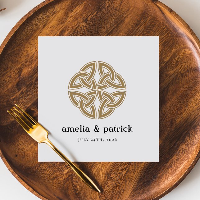 Gold Celtic Knot Irish Wedding Napkin (Creator Uploaded)