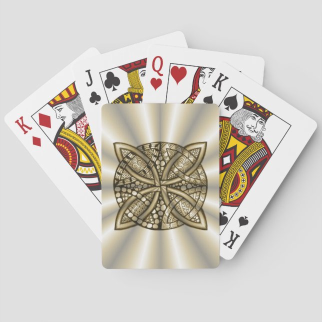 Gold Celtic Knot Original Art Design Playing Cards (Back)