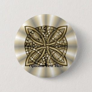 Gold Celtic Knot Original Artistic Design 6 Cm Round Badge
