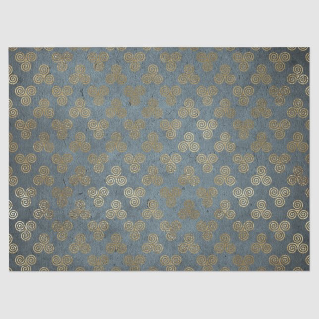 Gold Celtic Knot Spiral Decoupage Tissue Paper (Front)