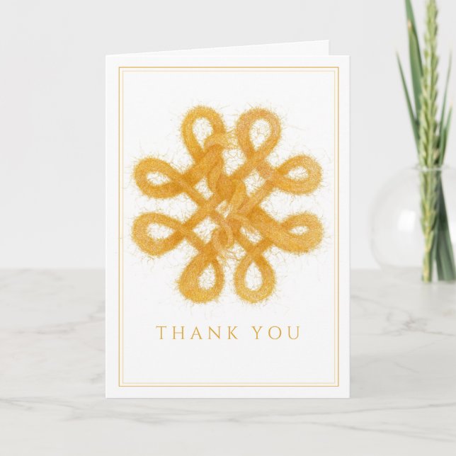 GOLD CELTIC KNOT Thank You Card (Front)