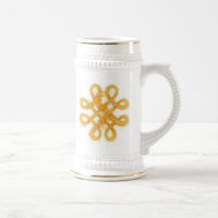 GOLD CELTIC KNOT White and Gold Stein