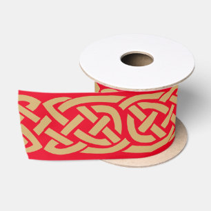 Gold Celtic Knots Satin Ribbon