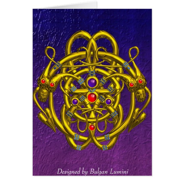 GOLD CELTIC KNOTS WITH TWIN DRAGONS (Front)