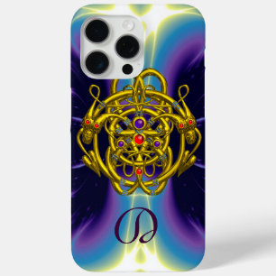 GOLD CELTIC KNOTS WITH TWIN DRAGONS iPhone 15 PRO MAX CASE