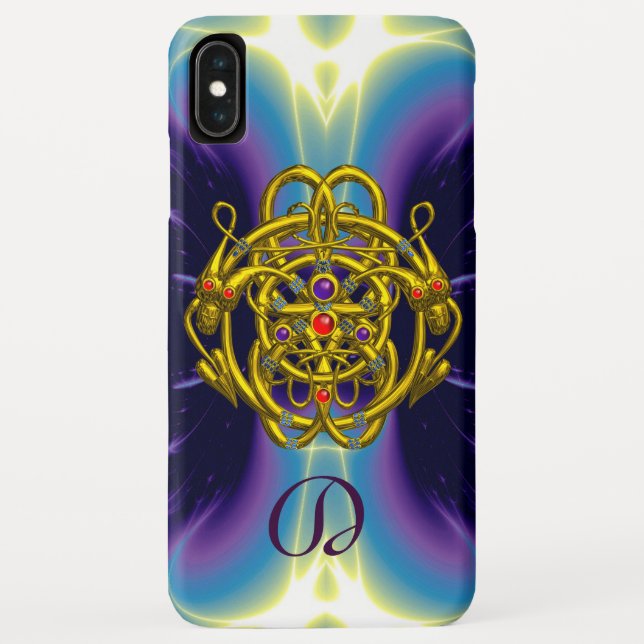 GOLD CELTIC KNOTS WITH TWIN DRAGONS Case-Mate iPhone CASE (Back)