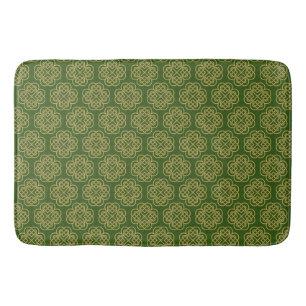 Gold Celtic Shamrock Pattern Bath Mat