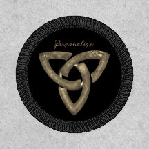 Gold Celtic Trinity Knot Triquetra Spiritual Black