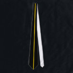 Gold Centred Thin Vertical Line on Black Tie<br><div class="desc">Gold Centred Thin Vertical Line on Black</div>